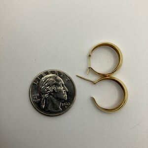 Elegant Gold Hoop Earrings, 18k real gold pair